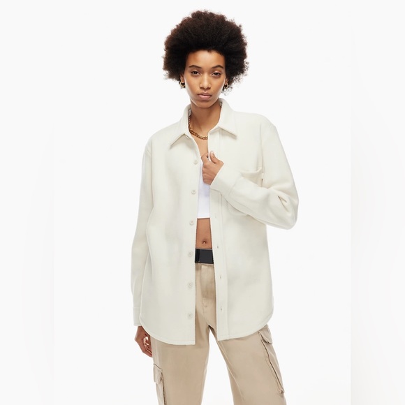 Aritzia TNA Polar Button Up Fleece Shirt Jacket - Picture 1 of 9